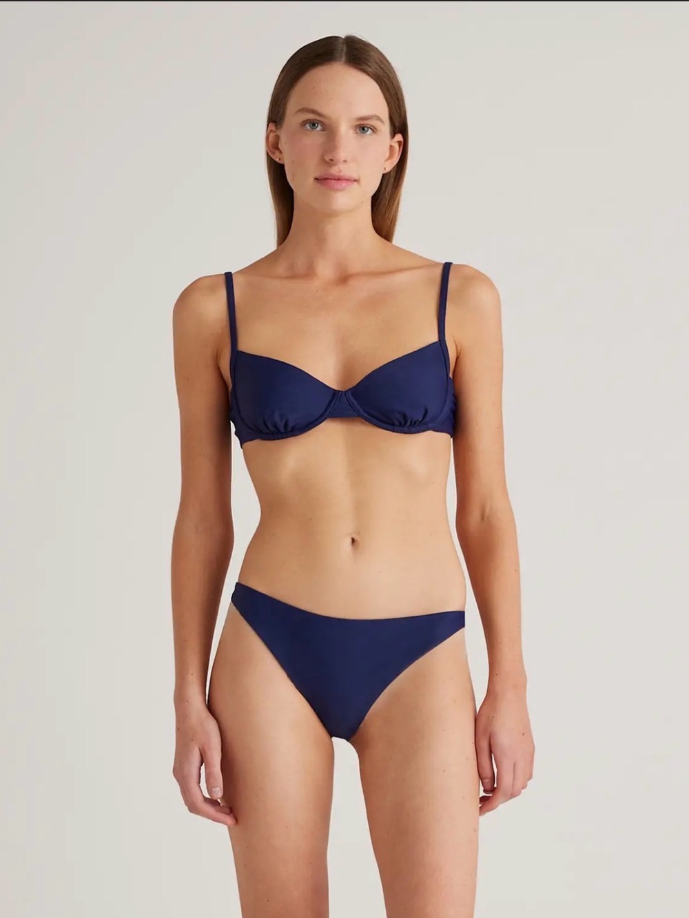 Quince Italian Navy Underwire Bikini Top small